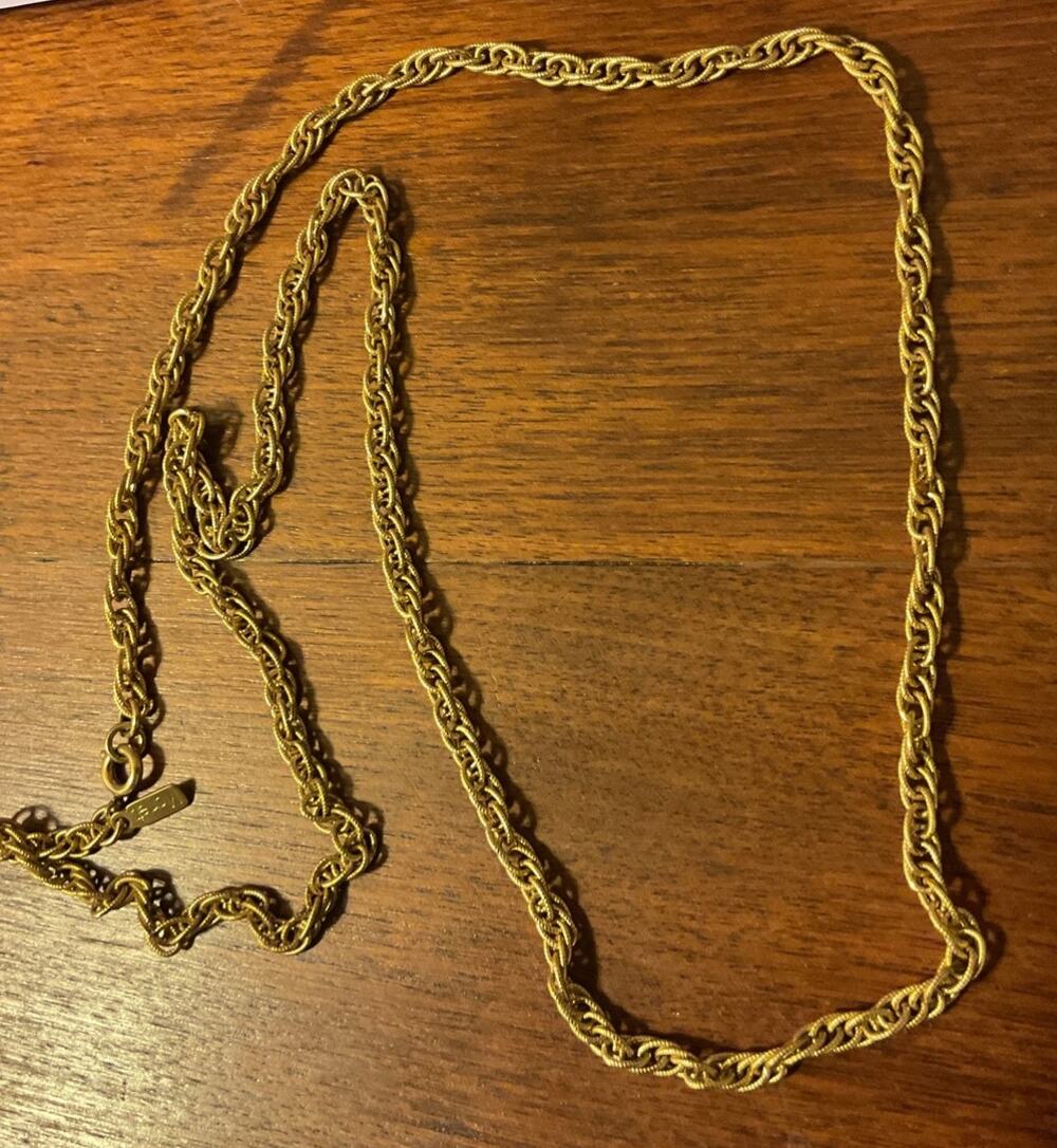 Vintage Monet Gold Chain Necklace 26”